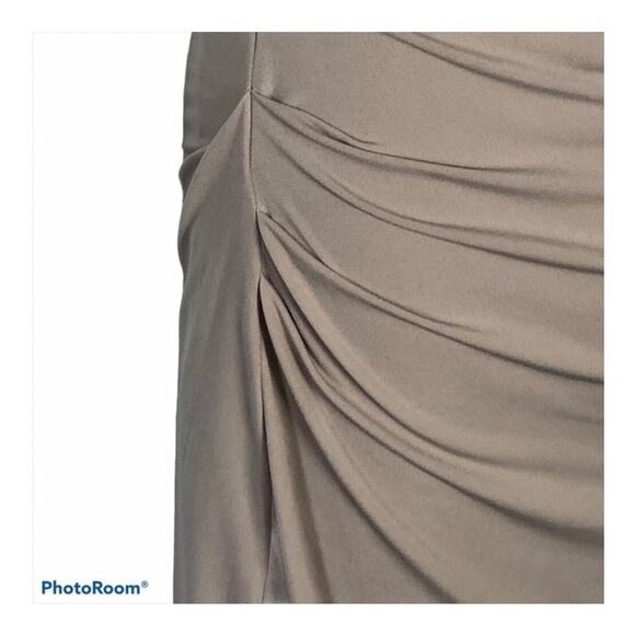 Victoria’s Secret One Shoulder Tan Nude Bodycon Dress Size Small Draped Fit - Picture 8 of 15